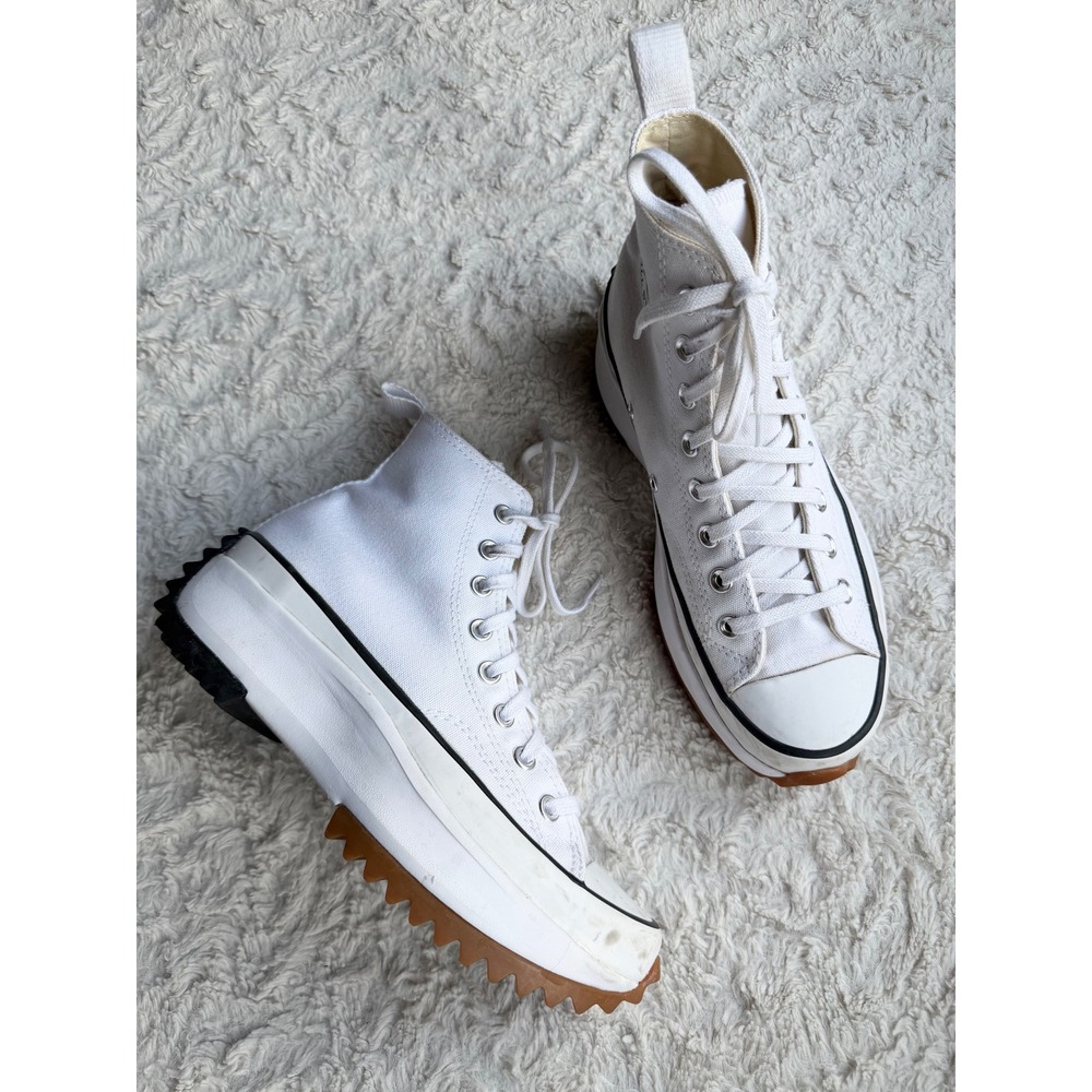 Converse Run Star Hike High Top White Platform Sneakers Lug Sole 166799C 8.5